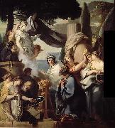 Bourdon, Sebastien Solomon making a sacrifice to the idols oil painting on canvas